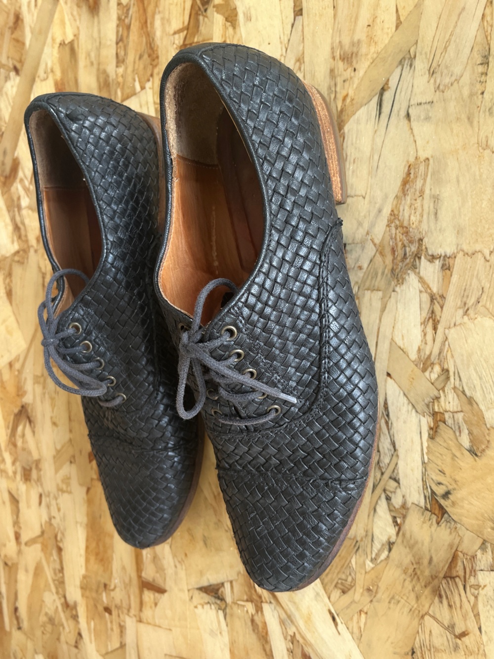 Woven Leather Oxfords/Derby shoes